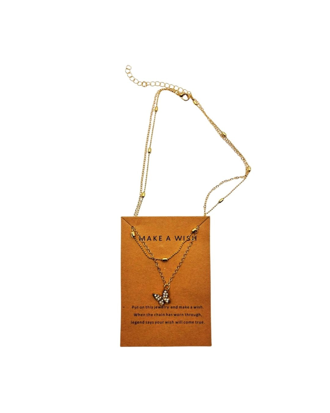 Make A Wish Layered Butterfly Necklace