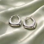 Stainless Steel Silver Hoop Earrings _ Design 3