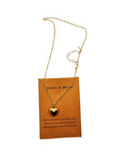 Make A Wish Gold Heart Necklace