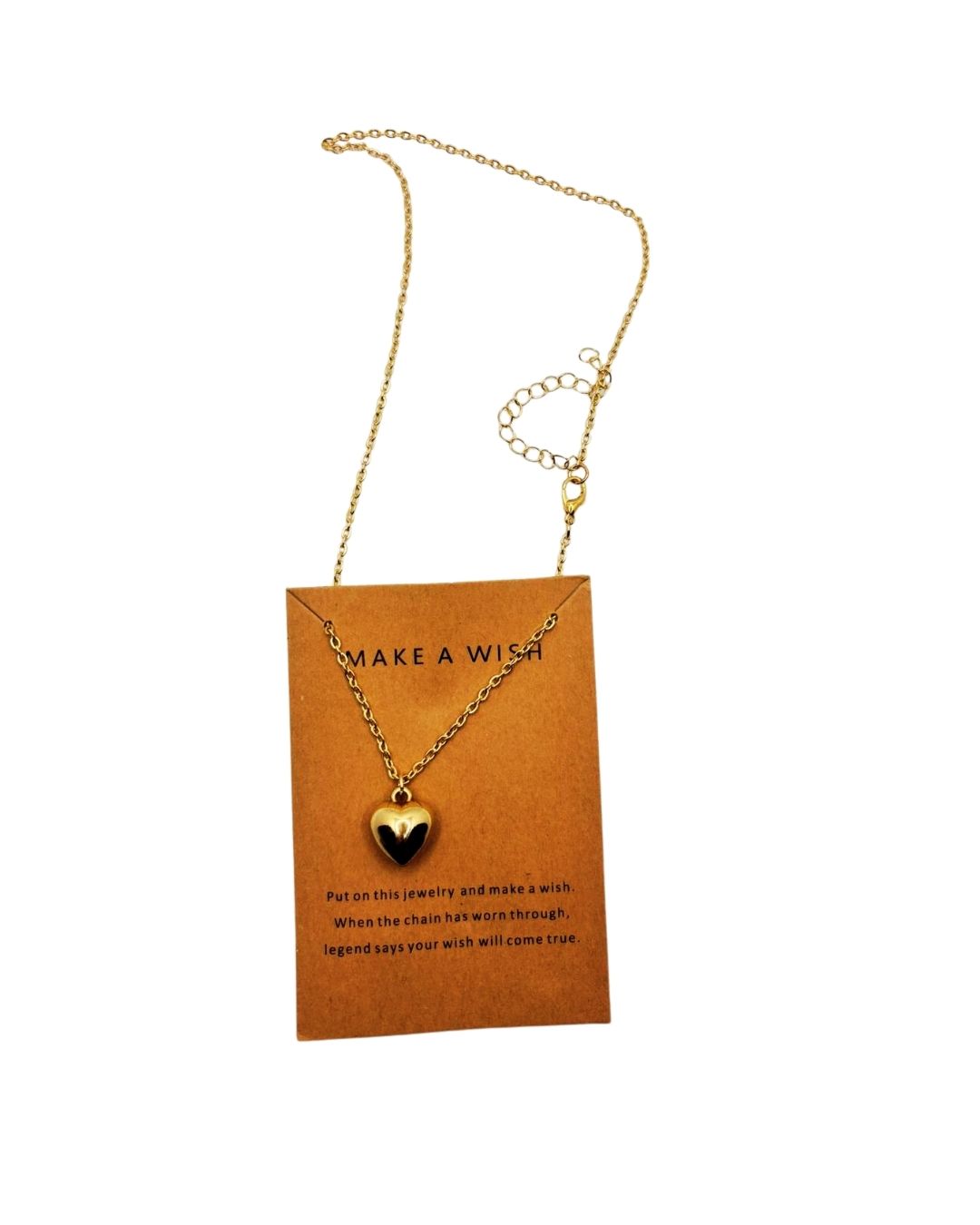 Make A Wish Gold Heart Necklace