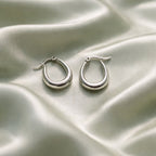 Stainless Steel Silver Hoop Earrings _ Design 7