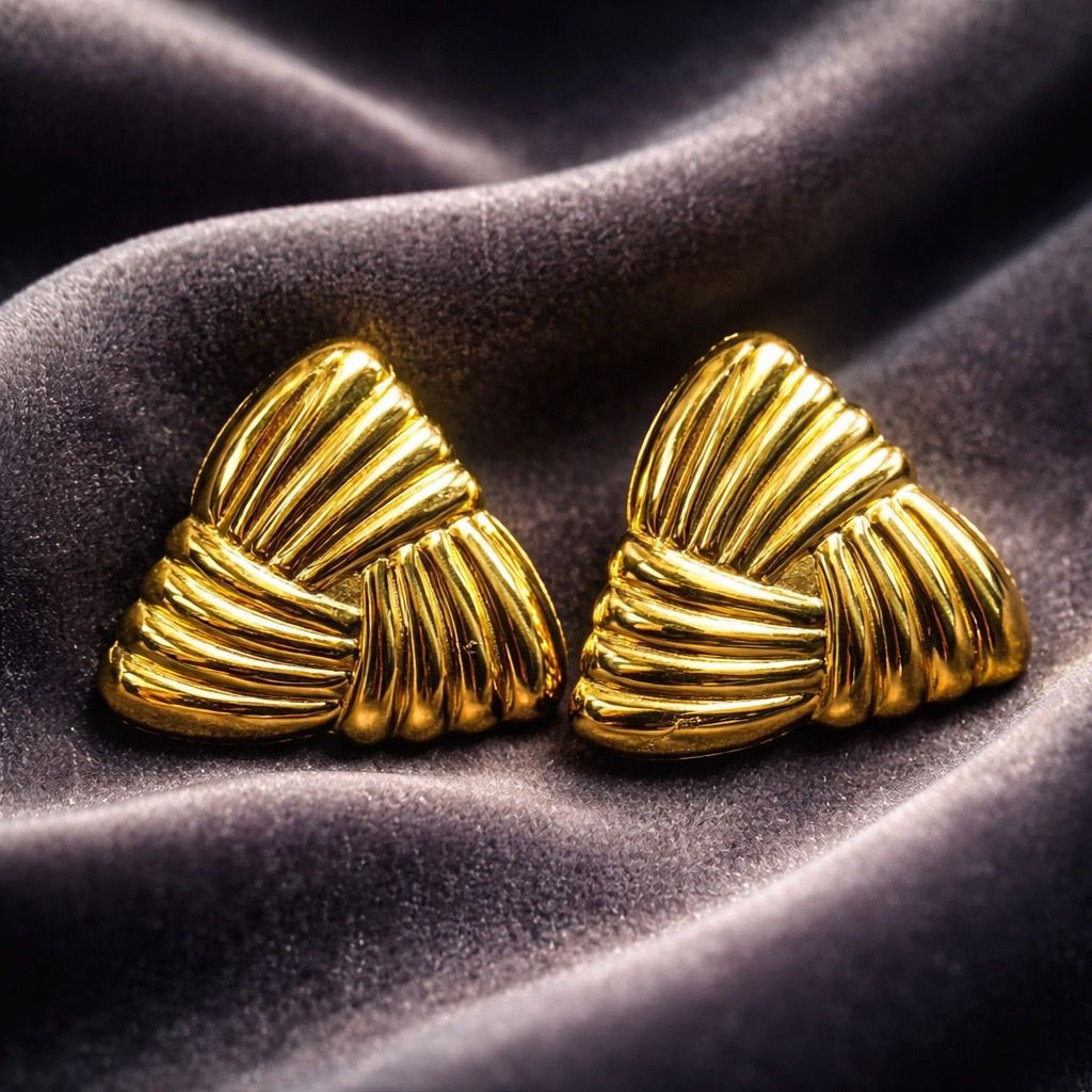 Gold Stainless Steel Knot Stud Earrings
