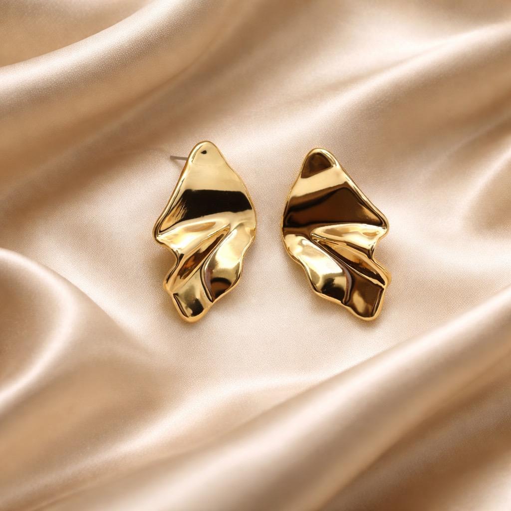 Abstract Leaf-inspired Stud Earrings