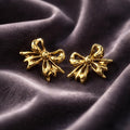 Bow Design Stainless Steel Earrings