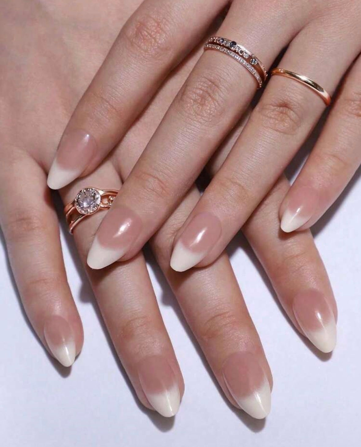 24 Pcs Almond Shape French Press-On Nails