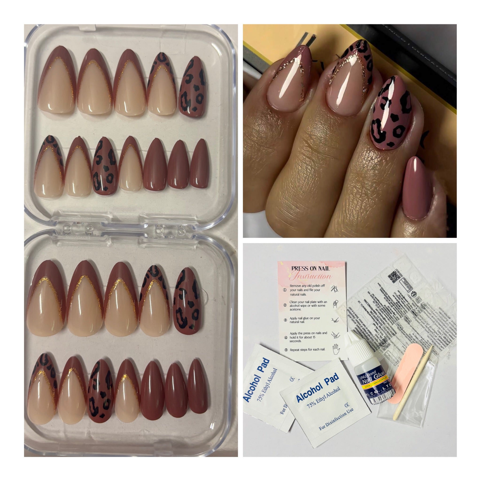 Almond-Shaped Leopard Print Press-on Nails