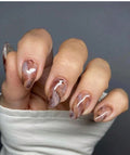 24 Pcs Brown Marble Gradient Almond Press-On Nails