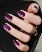 Dark Purple Cateye Press-On Nails