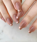24 Pcs Long Coffin French gold press-on nails