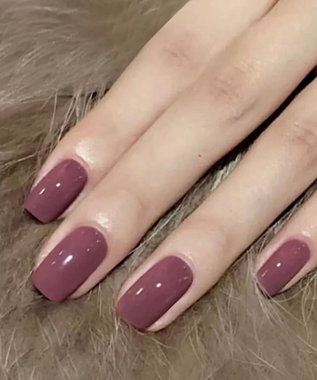 24 Pcs Medium Square Dusty Pink Press-On Nails
