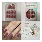 24 Pcs Medium Square Dusty Pink Press-On Nails
