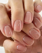24 Pcs Medium Square Pink Jelly Press-On Nails