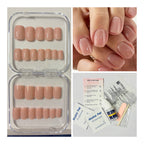 24 Pcs Medium Square Pink Jelly Press-On Nails