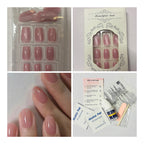 24 Pcs Shiny Cat Eye Pink Press-On Nails