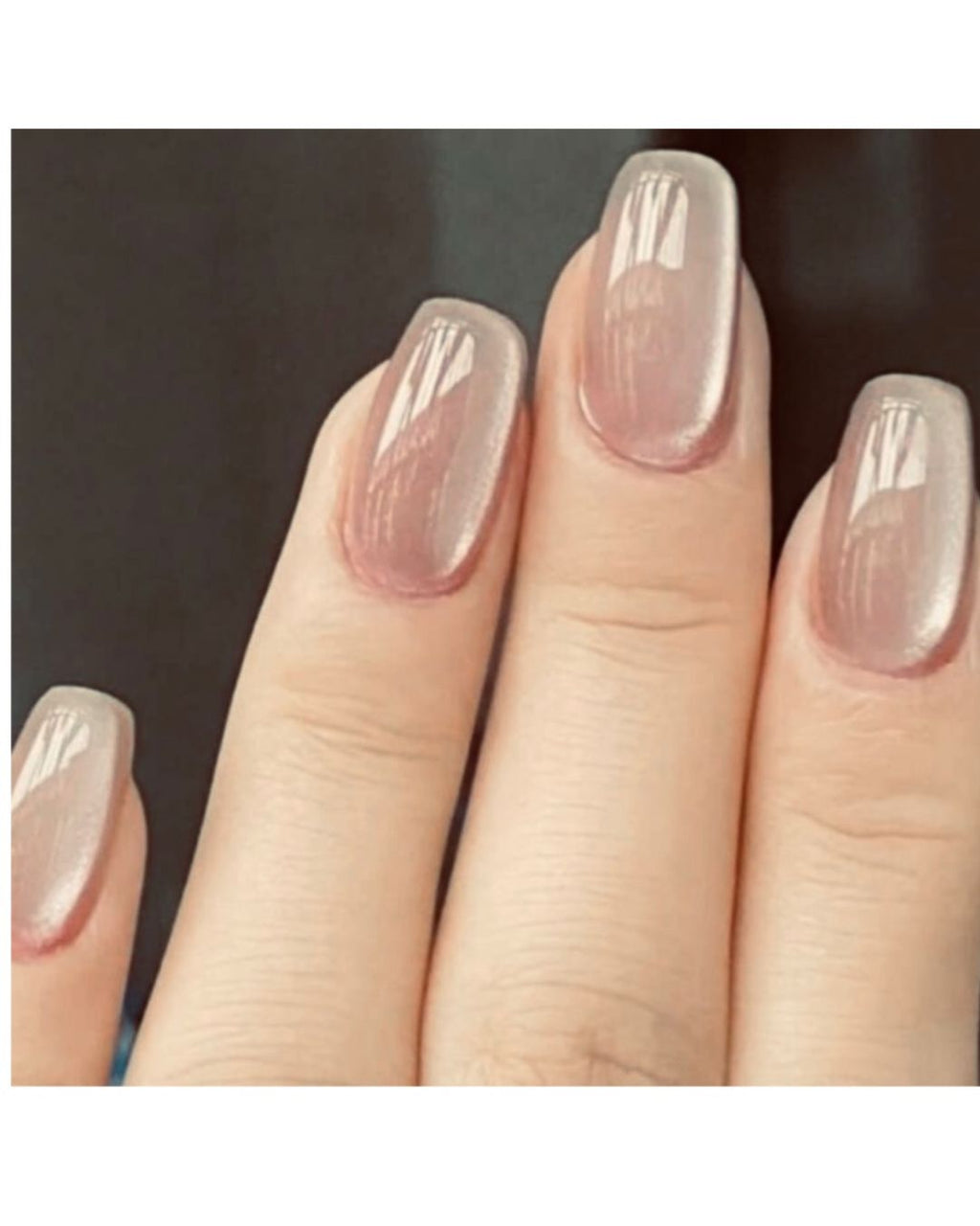Short Square Gold Cateye Press-On Nails.
