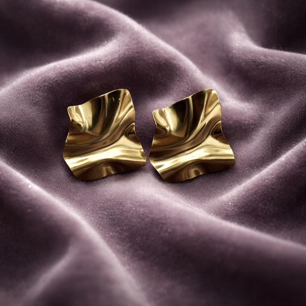 Abstract Square Design Stainless Steel Earrings