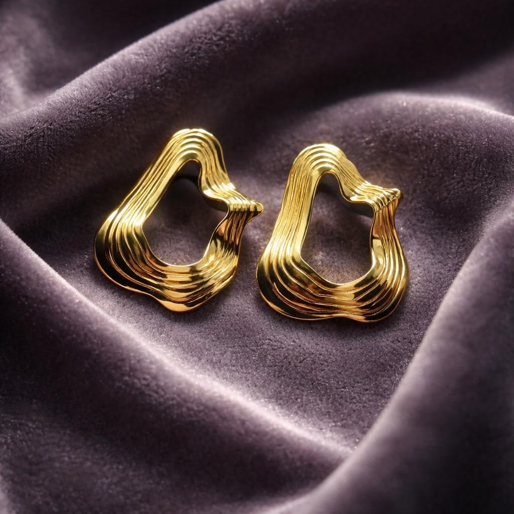 Abstract Curves Stainless Steel Earrings