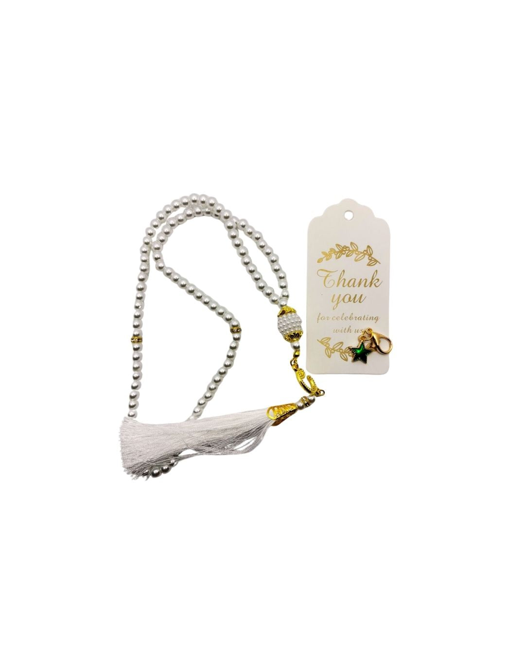 Elegant Pearl Tasbih Thank You Favor