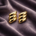 Curved Bands Stainless Steel Earrings