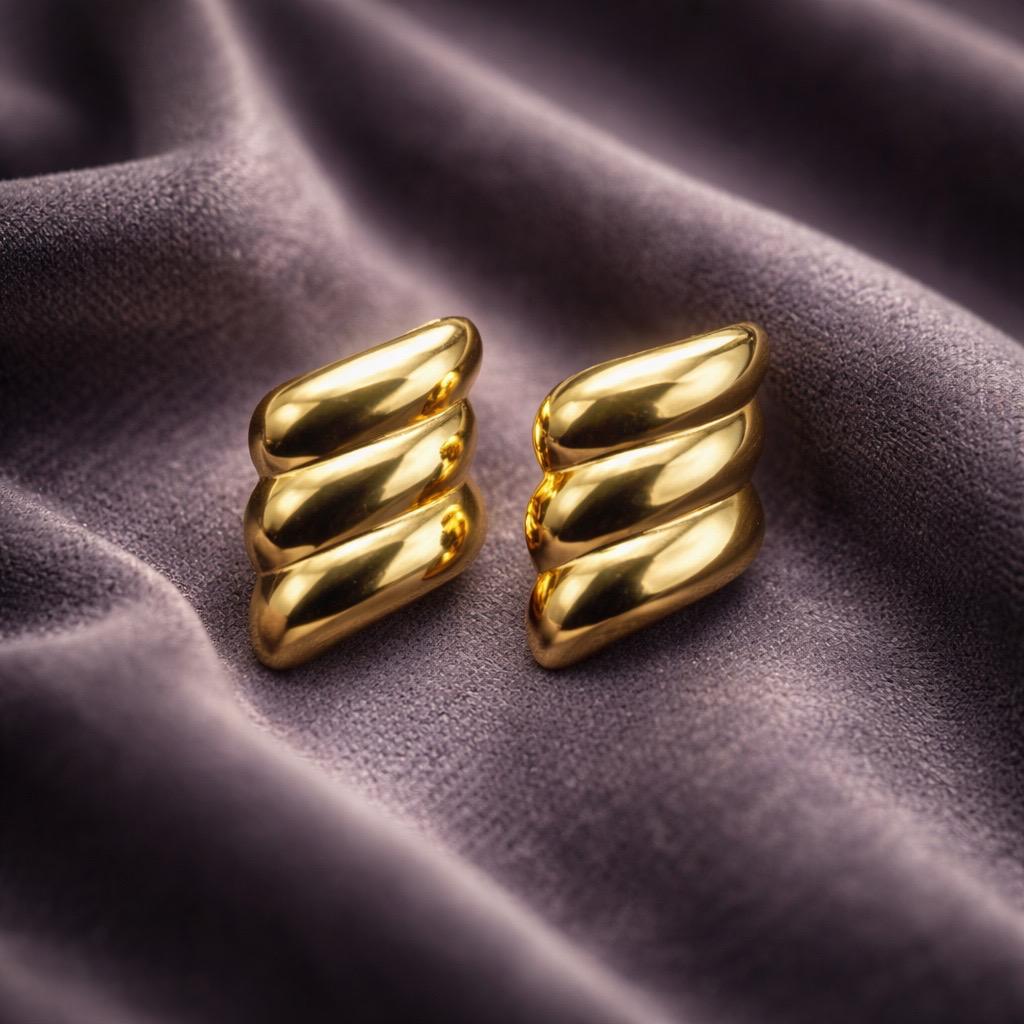 Curved Bands Stainless Steel Earrings