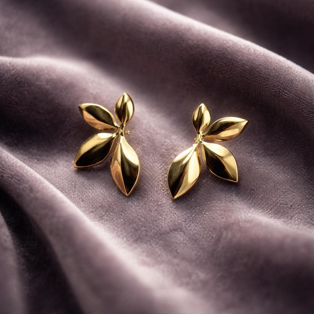 Leaf-inspired Design Stainless Steel Earrings