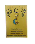 Eid Crescent & Star Pocket Hug Charm - Light Blue