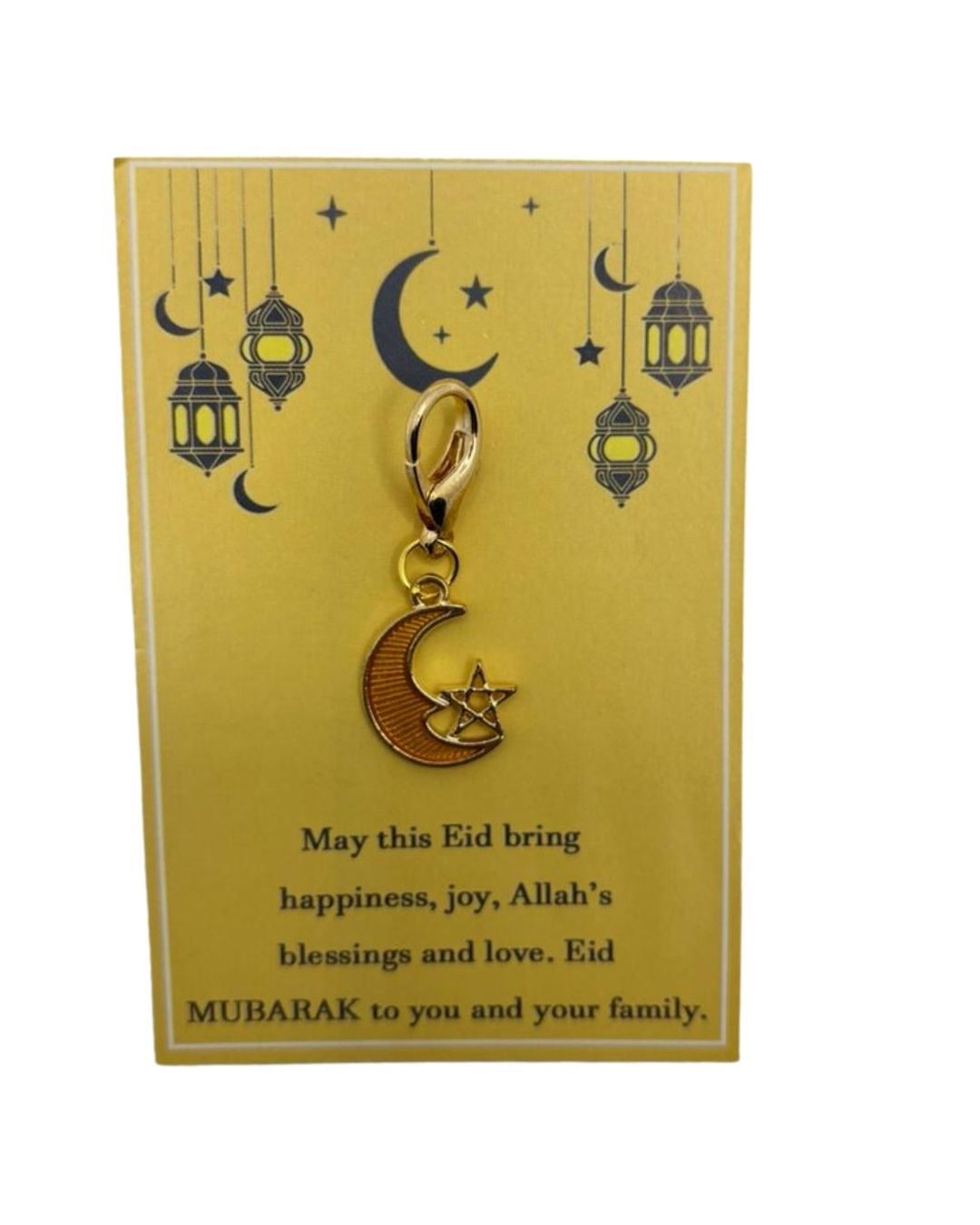 Eid Crescent & Star Pocket Hug Charm - Light Orange