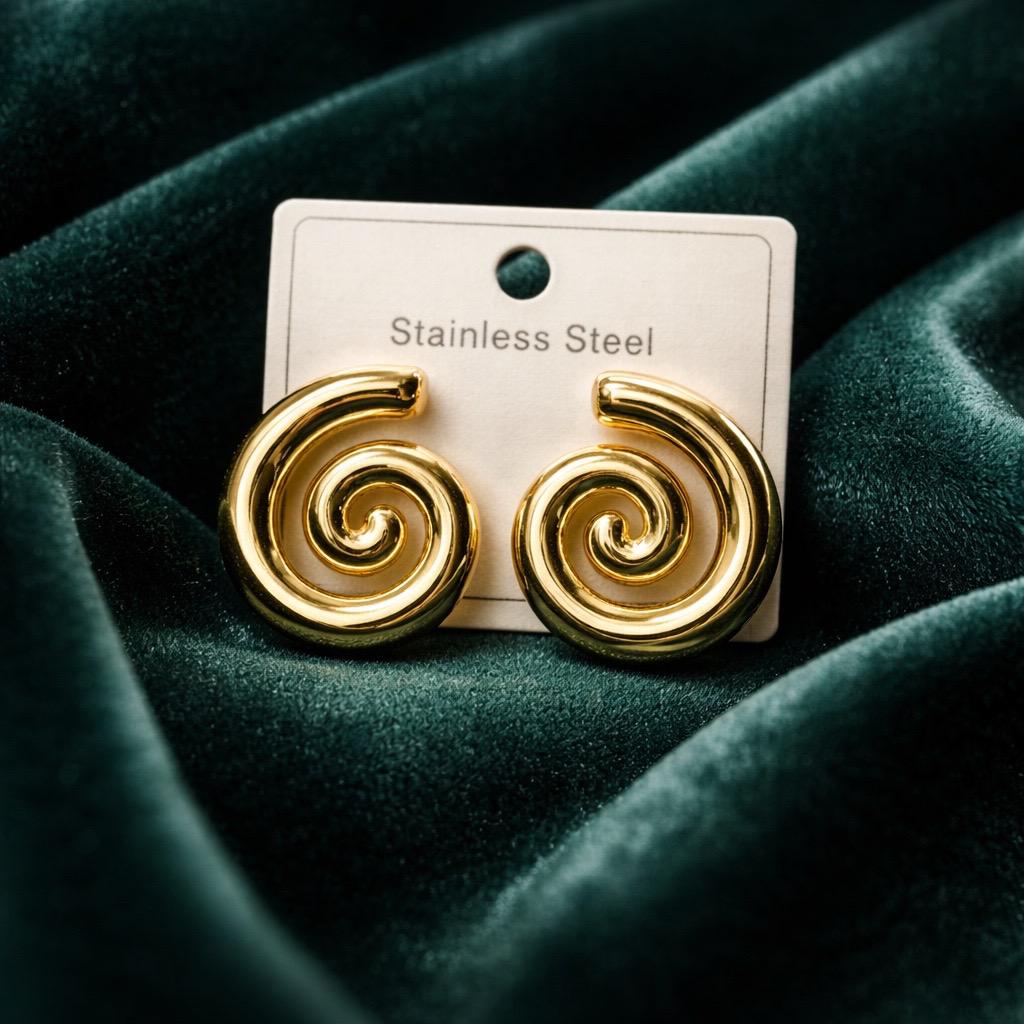 Spiral Design Stainless Steel Earrings