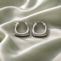 Stainless Steel Silver Hoop Earrings _ Design 5