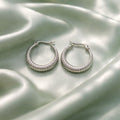 Stainless Steel Silver Hoop Earrings _ Design 2