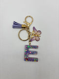 Alphabet E Keychain Purple