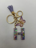 Alphabet H Keychain Purple