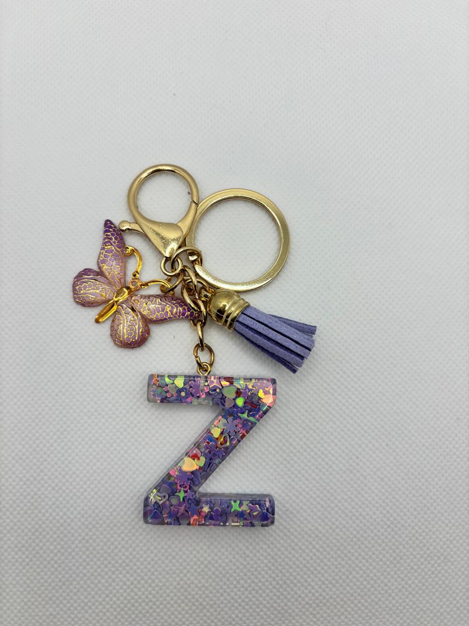 Alphabet Z Keychain Purple