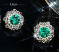 Baroque Style Rhinestone Earrings_Emerald Green