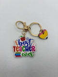 Best Teacher Ever - Yellow Heart Pencil - Keychain