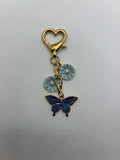 Blue Butterfly and Flower Charm