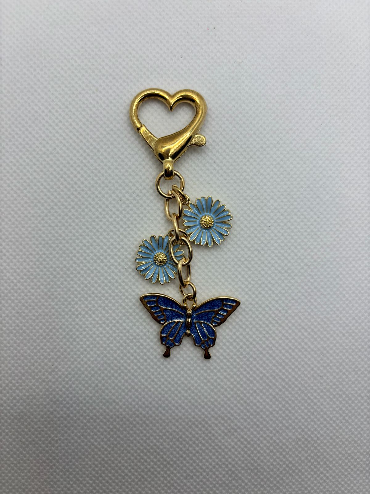 Blue Butterfly and Flower Charm