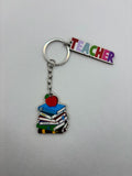 Books and apple Teacher's Day Keychain