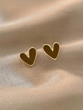 Heart-Shaped Stud Earrings