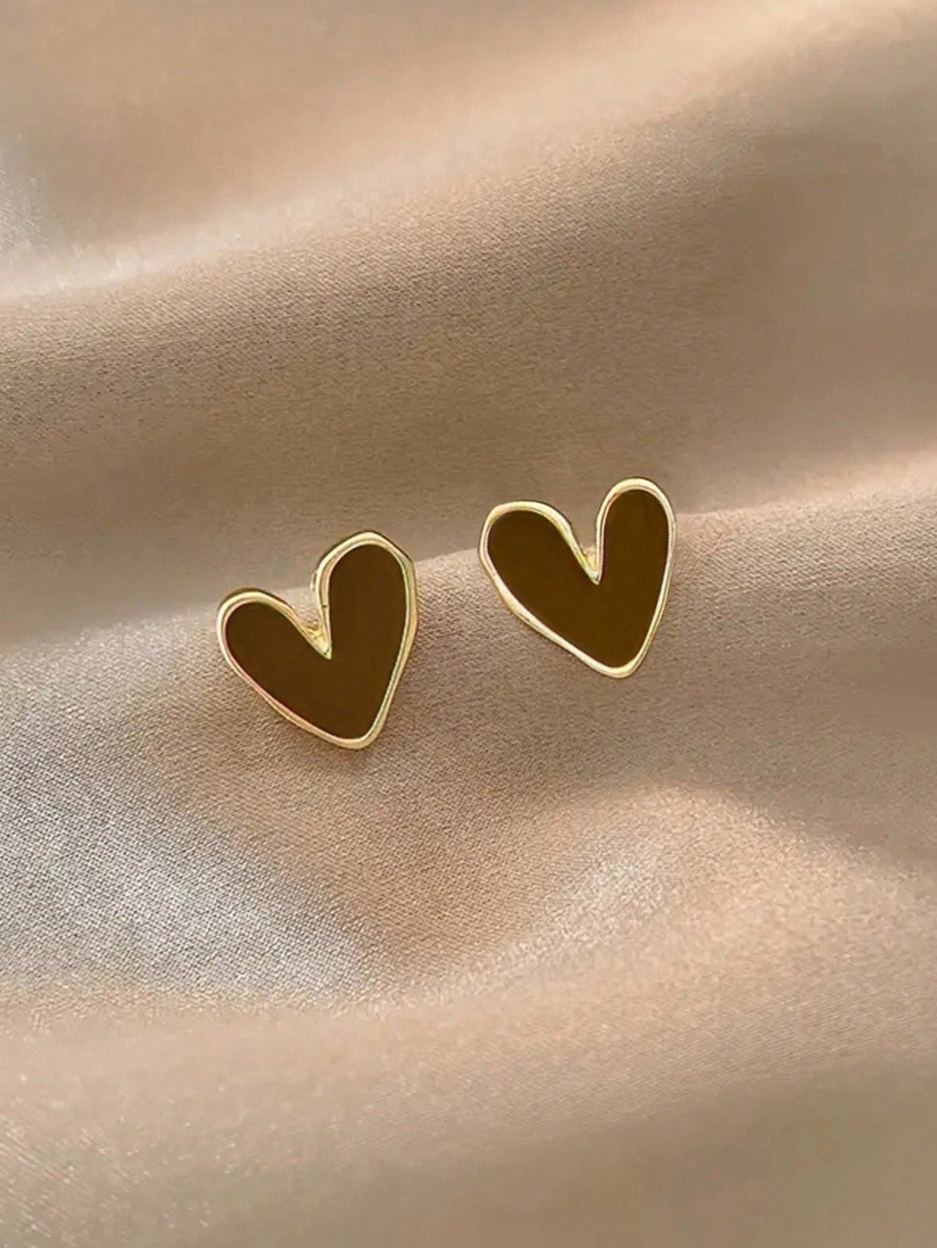 Heart-Shaped Stud Earrings