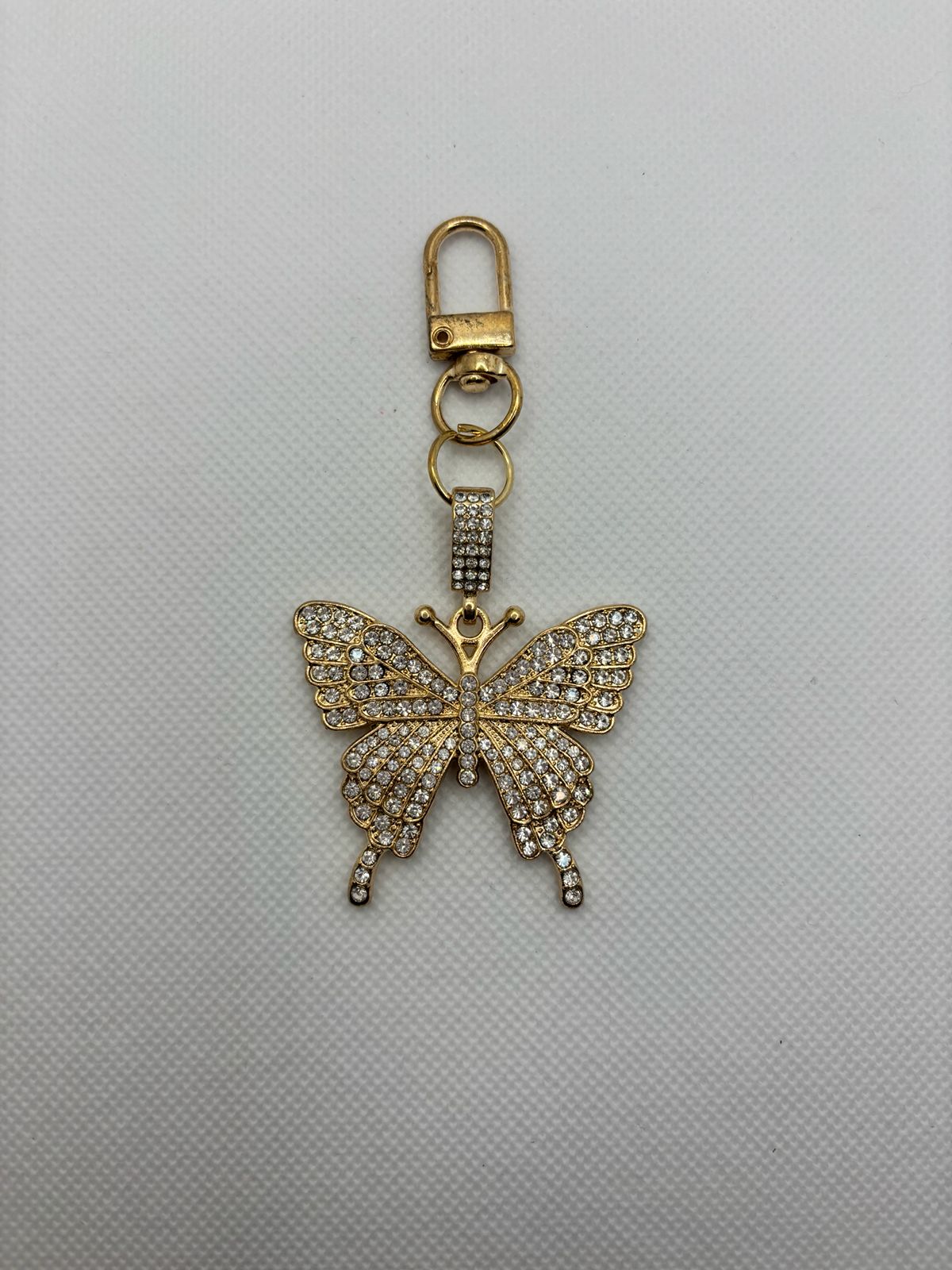 Butterfly Rhinestone Charm Keychain