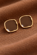 Brown Square Earrings