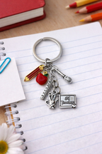 No. 1 Teacher's Day Keychain with apple