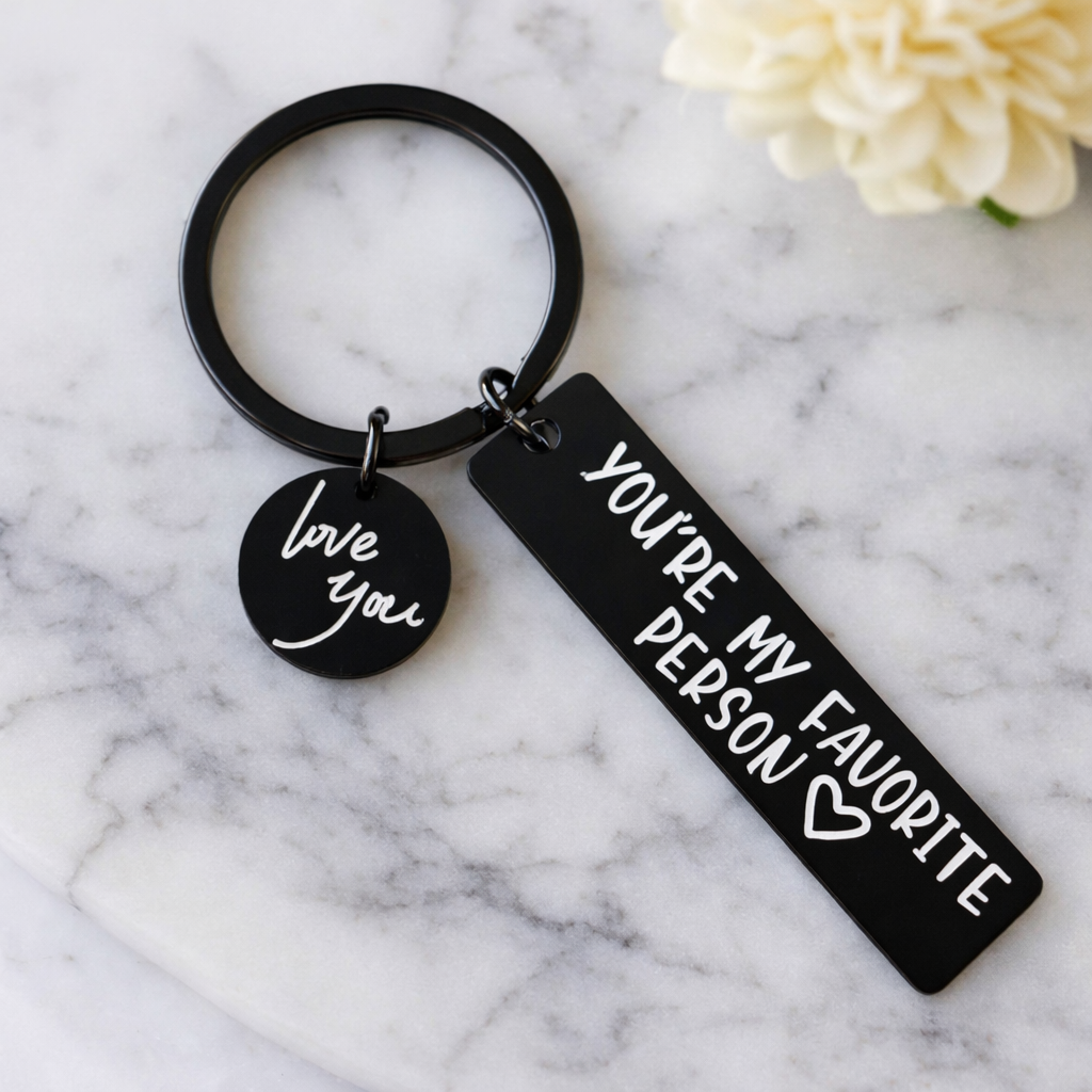 You are my favorite person Black Keychain