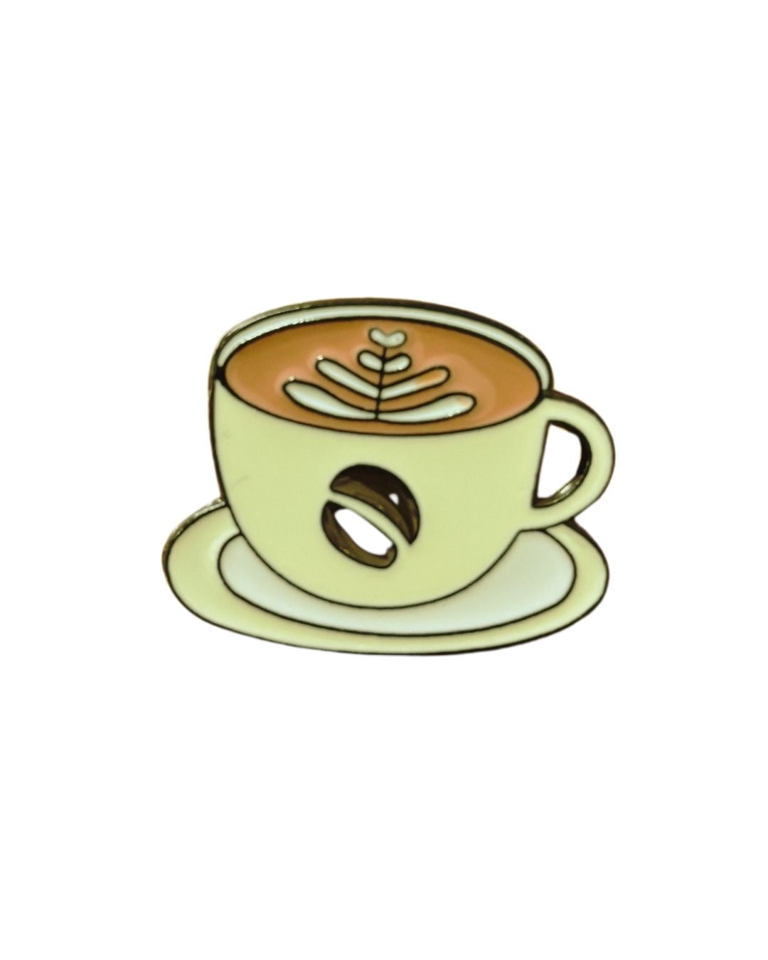 Coffee Cup White Enamel Pin