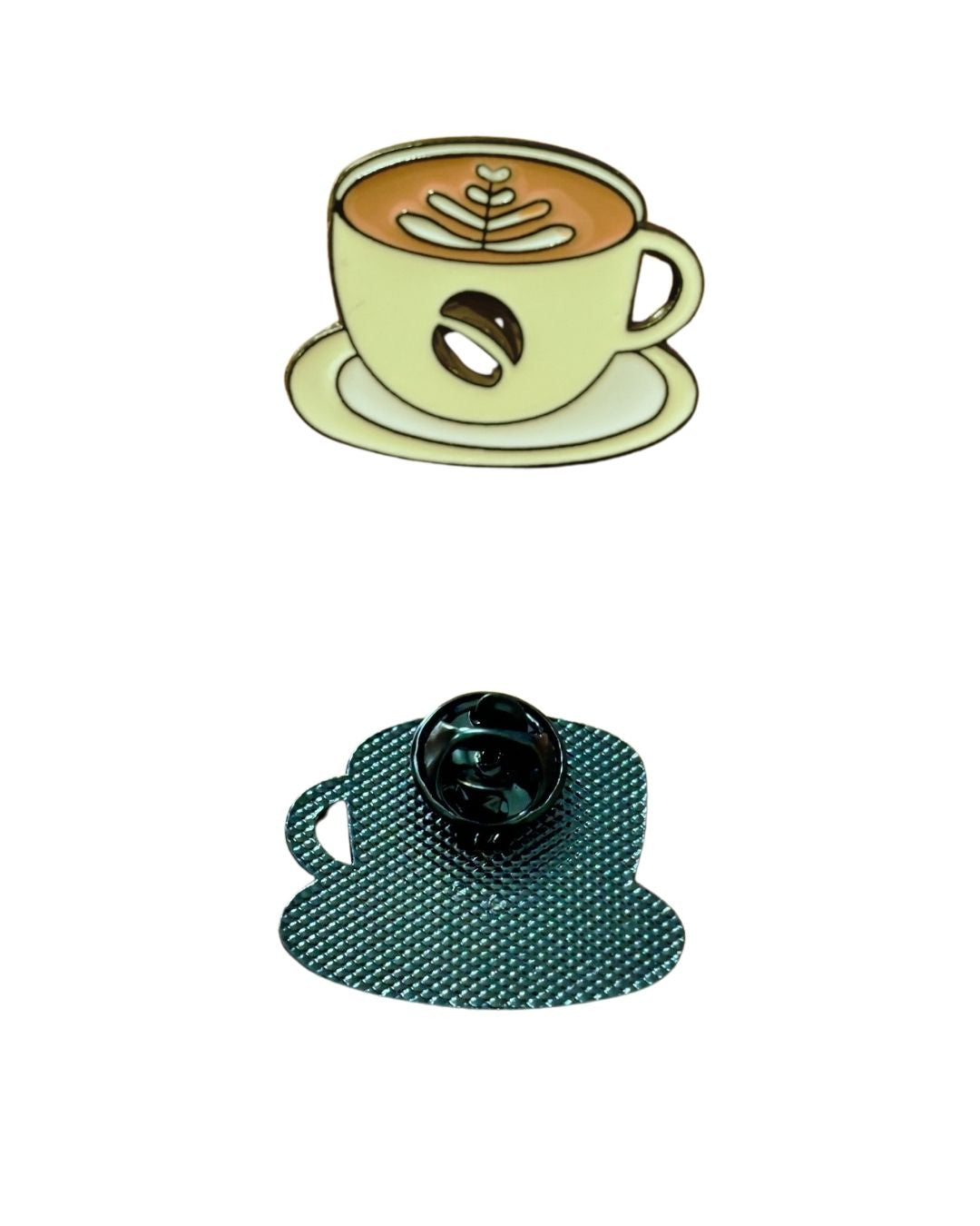 Coffee Cup White Enamel Pin