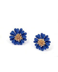 Dark Blue Flower Earrings