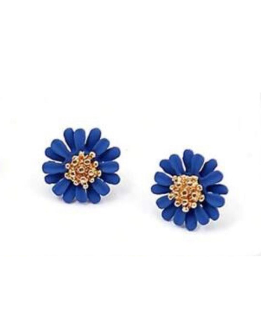 Dark Blue Flower Earrings