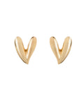 Gold Heart Stud Earrings