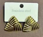 Gold Stainless Steel Knot Stud Earrings